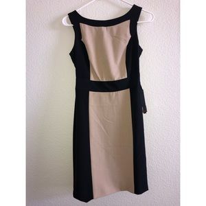 Black and beige sheath dress